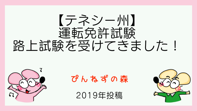 テネシー州 運転免許試験 路上試験を受けてきました！｜ぴんくのねずみの森