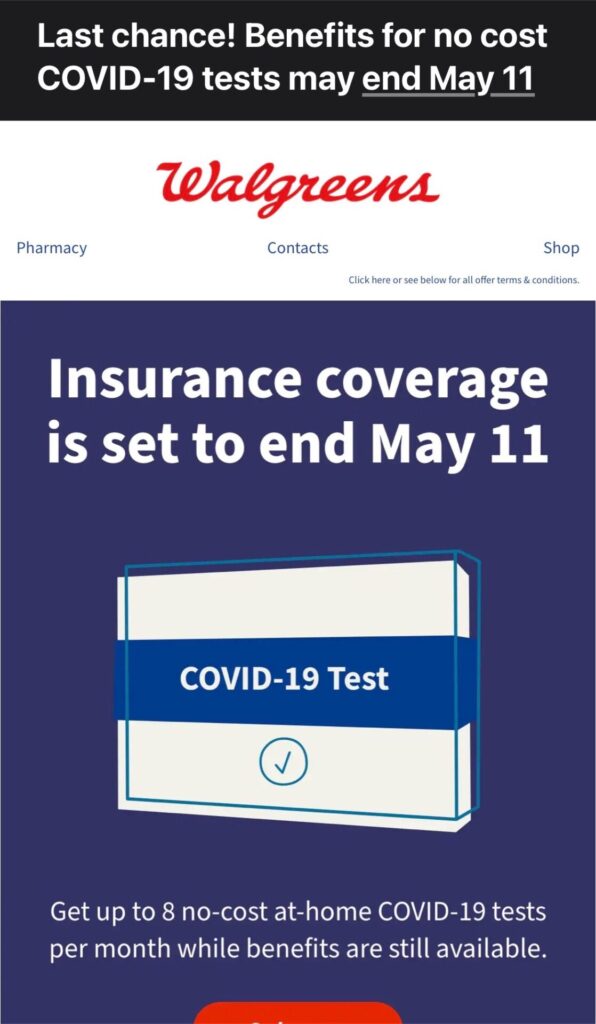 Last chance Benefits for no cost COVID 19 tests may end May 11 2