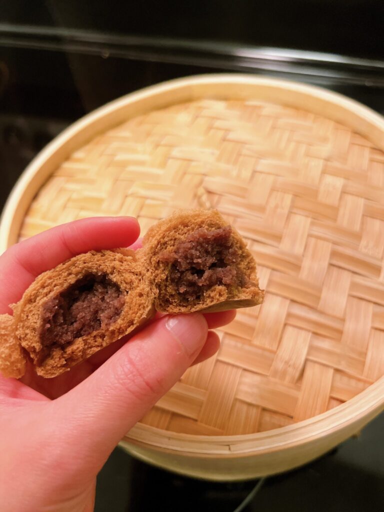 【アメリカで和菓子作り☆】手作りのこしあんで黒糖まんじゅうを仕込む‼ 7 IMG 2314